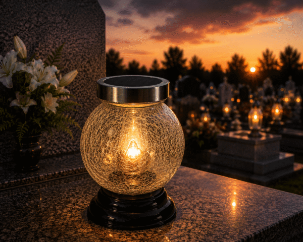 znicz solarny crystal ball kula szroniona led