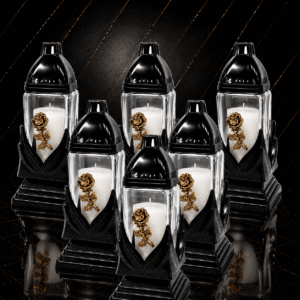 Zestaw zniczy Rosa Elegance – 6szt. + wkłady gratis